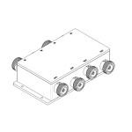 617 - 4200 MHz LOW PIM 4x4 RF Hybrid Combiner 716 DIN Connectors